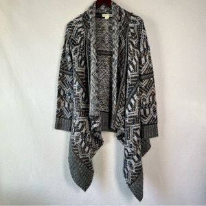 Urban Outfitters Staring at Stars Fuzzy Knit Aztec Print Waterfall Cardigan top